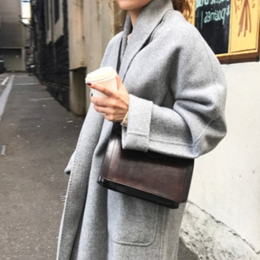 NWT gray woolen coat size S